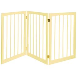 Cpgakc-03 63 X 30 In. 3 Panel Wooden Gate Round Rod - Natural