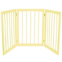 Cpgakc-05 54 X 24 In. 3 Panel Wooden Gate Round Rod - Natural