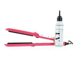 Cso-stmpimr 40 Oz Steam Liner Vapor Iron Hair Straightener, Metallic Rubber Pink
