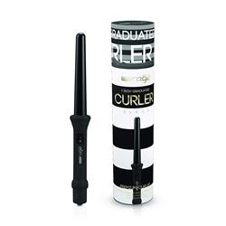 Hrt-1gci-bk 1 In. Limited Edition Premiumgraduated Clipless Curling Iron Cone Wand, Black