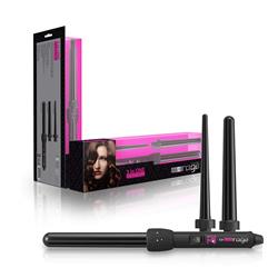 Hrtciblkr--3101 3-in-1 Curling Iron System Interchangeable Ceramic Barrels With Variable Sizes Clipless Curling Iron Set