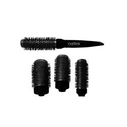 Ctx-4in1bru-bkbk Detangle 4-in-1 Heat Activated None Slip Interchangeable Round Hair Brush Set With Variety Sizes For All Hair Types, Black