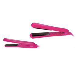 Duo-125pimr Duo Mini & Large Flat Iron Hair Straightening Set, Pink