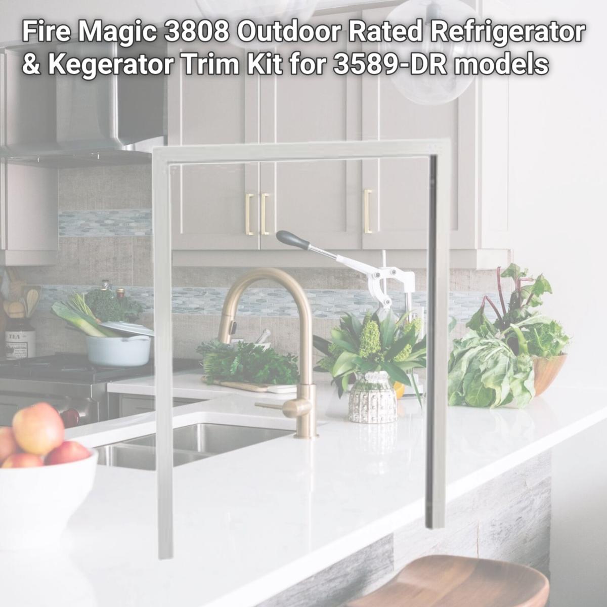 Picture of Fire Magic 3808 Outdoor Rated Refrigerator & Kegerator Trim Kit for 3589-DR models