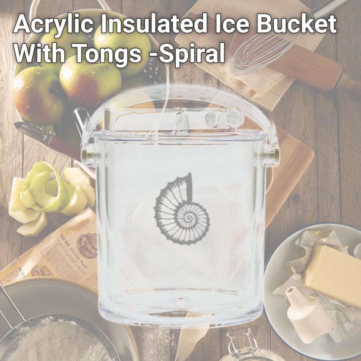Picture of Carved Solutions Acrylic Insulated Ice Bucket With Tongs -Spiral
