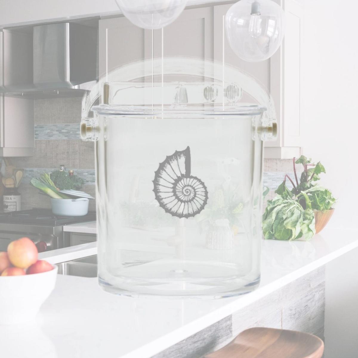 Picture of Carved Solutions Acrylic Insulated Ice Bucket With Tongs -Spiral