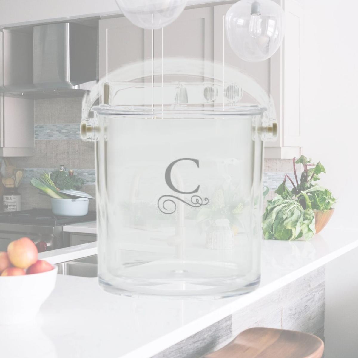 Picture of Carved Solutions Acrylic Insulated Ice Bucket With Tongs -Pi-Flourish-A