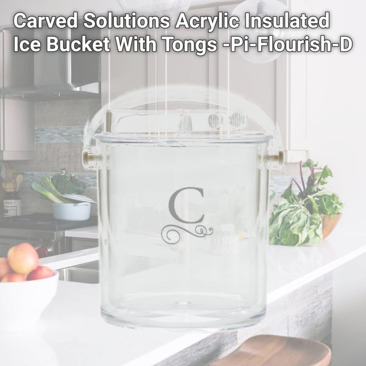 Picture of Carved Solutions Acrylic Insulated Ice Bucket With Tongs -Pi-Flourish-D