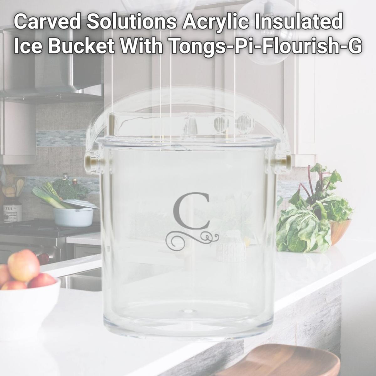 Picture of Carved Solutions Acrylic Insulated Ice Bucket With Tongs-Pi-Flourish-G
