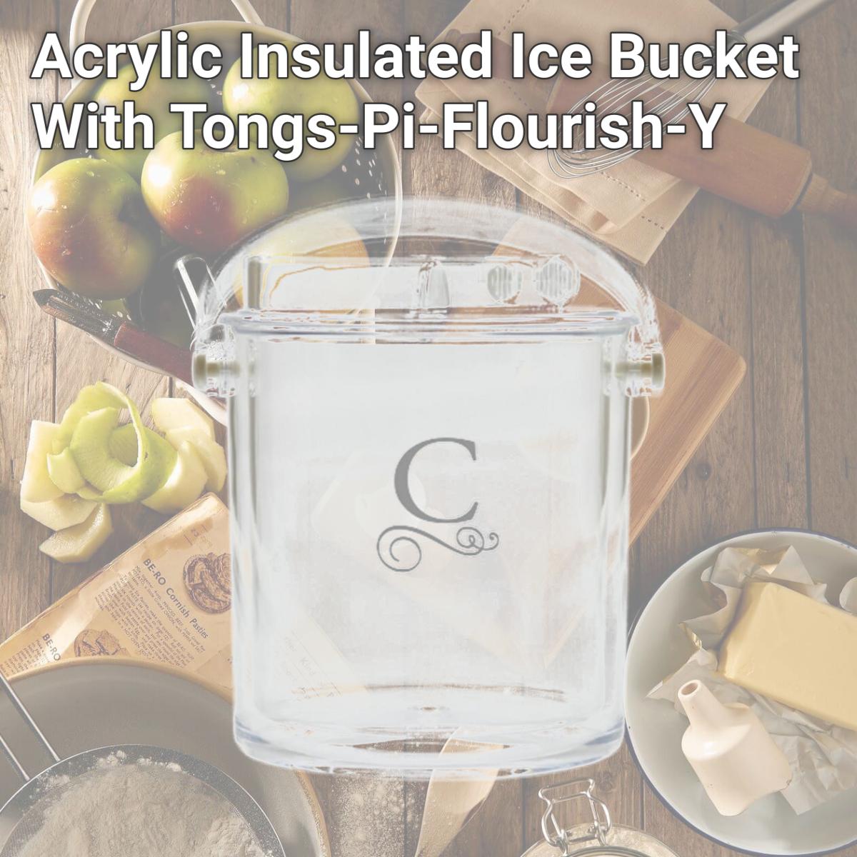 Picture of Carved Solutions Acrylic Insulated Ice Bucket With Tongs-Pi-Flourish-Y
