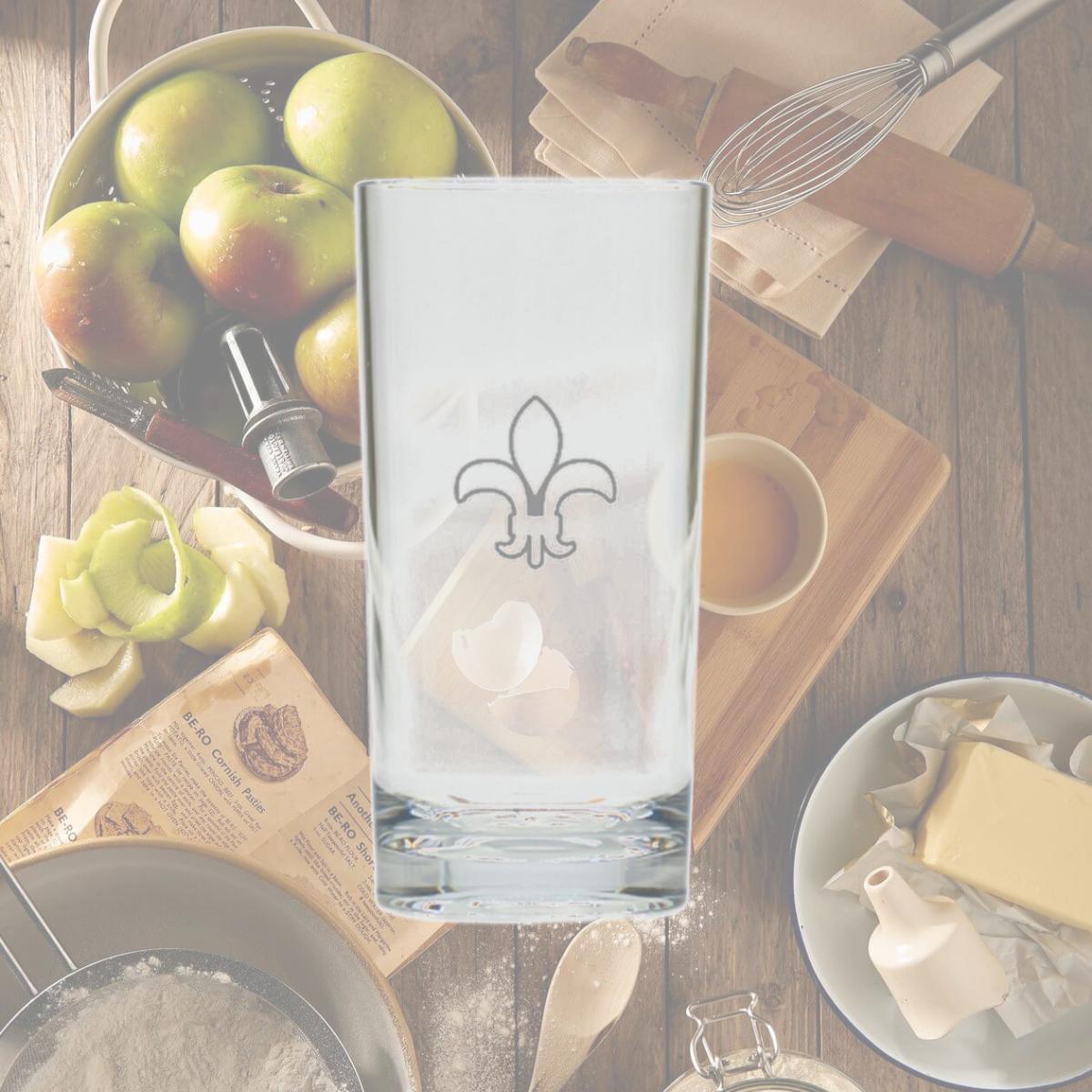 Picture of Carved Solutions Tall Cooler Glass Set Of 6-Fleur-De-Lys
