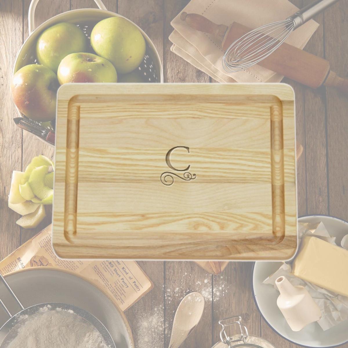 Picture of Carved Solutions Master Collection Wooden Cutting Board Small -Pi-Flourish-F