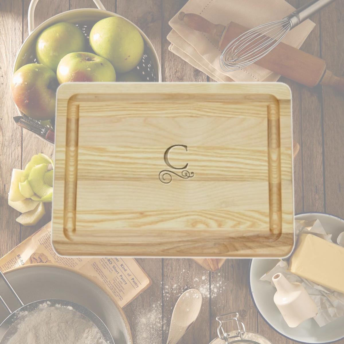 Picture of Carved Solutions Master Collection Wooden Cutting Board Small -Pi-Flourish-L