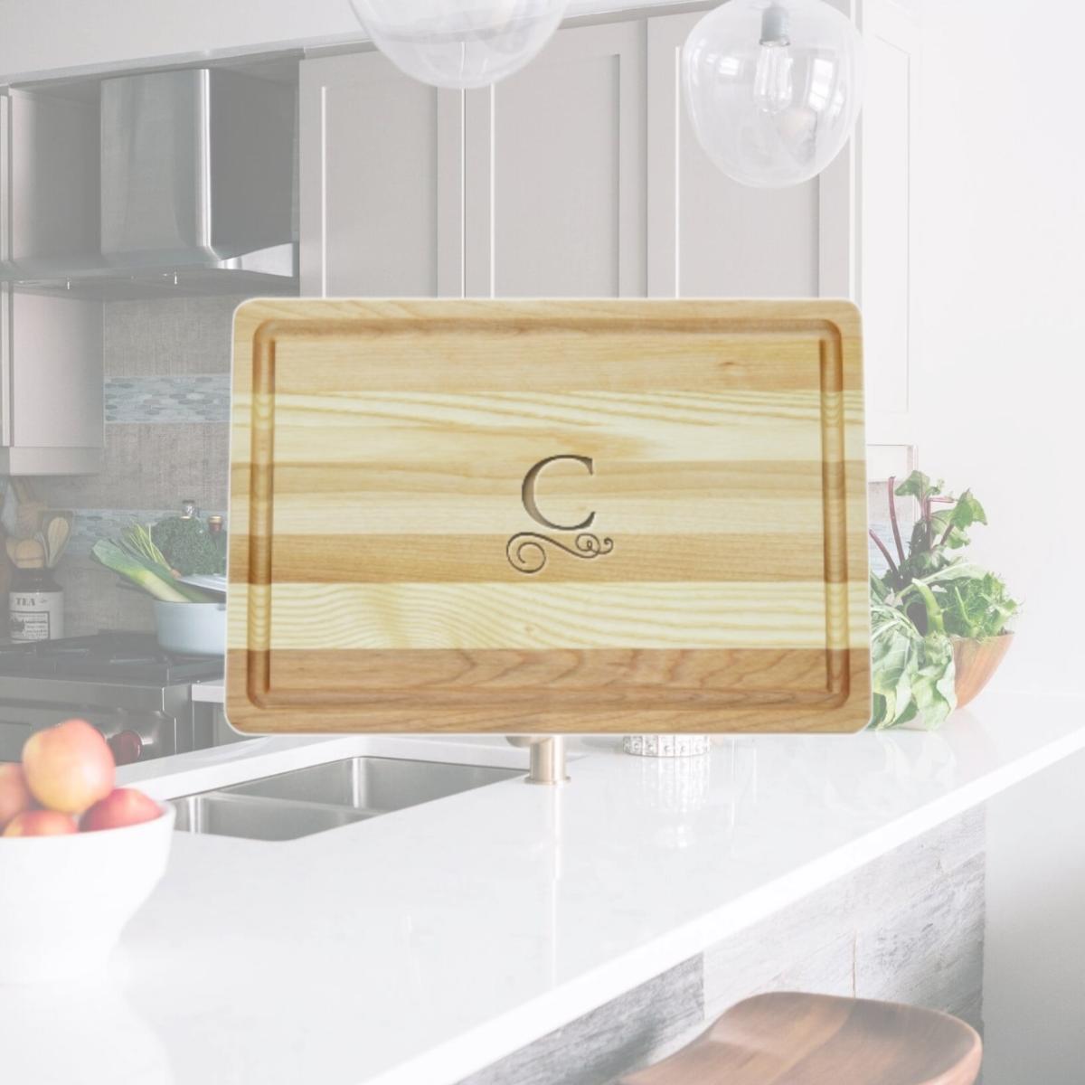 Picture of Carved Solutions Master Collection Wooden Cutting Board Medium-Pi-Flourish-S