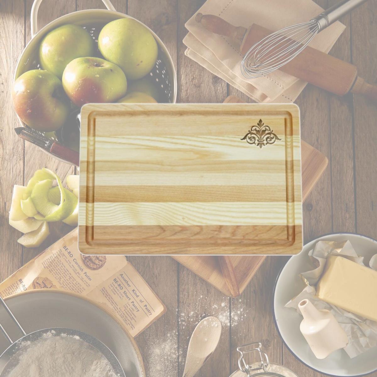 Picture of Carved Solutions Master Collection Wooden Cutting Board Medium-Damask