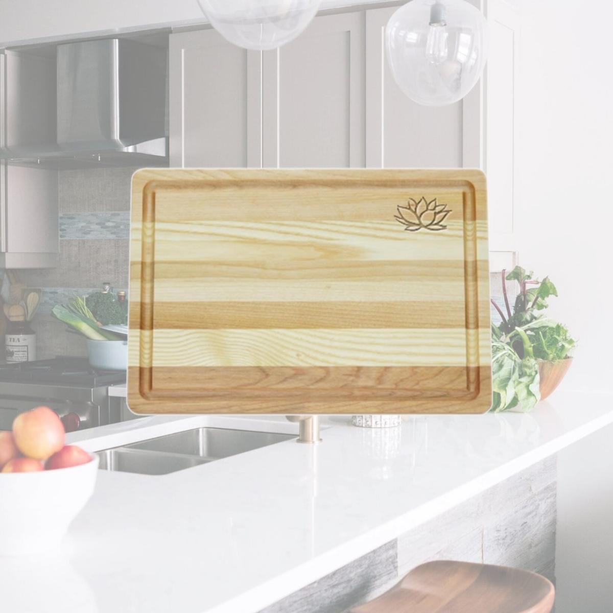 Picture of Carved Solutions Master Collection Wooden Cutting Board Medium-Lotus