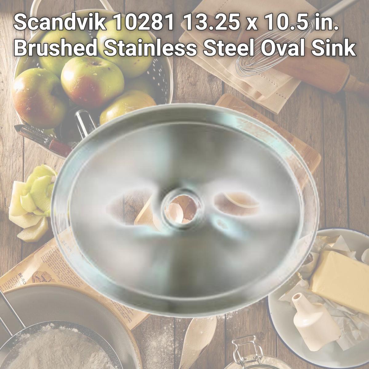 Picture of Scandvik 10281 13.25 x 10.5 in. Brushed Stainless Steel Oval Sink