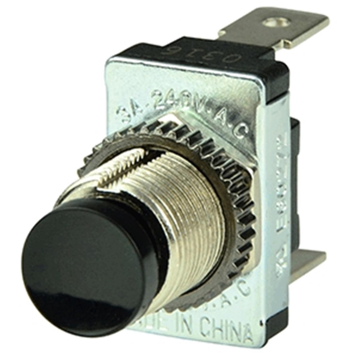 1001402 Black Spst Momentary Contact Switch - Off & On