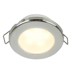 958109621 24v Euro Led 75 3 In. Round Spring Mount Down Light With Stainless Steel Rim, Warm White
