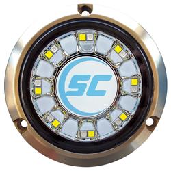 Scr-16-bw-bz-10 Blue & White Color Changing Underwater 16 Led Light, Bronze
