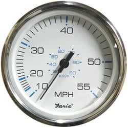 Se9504 5 In. Speedometer 55 Mph Chesapeake White With Stainless Steel Bezel