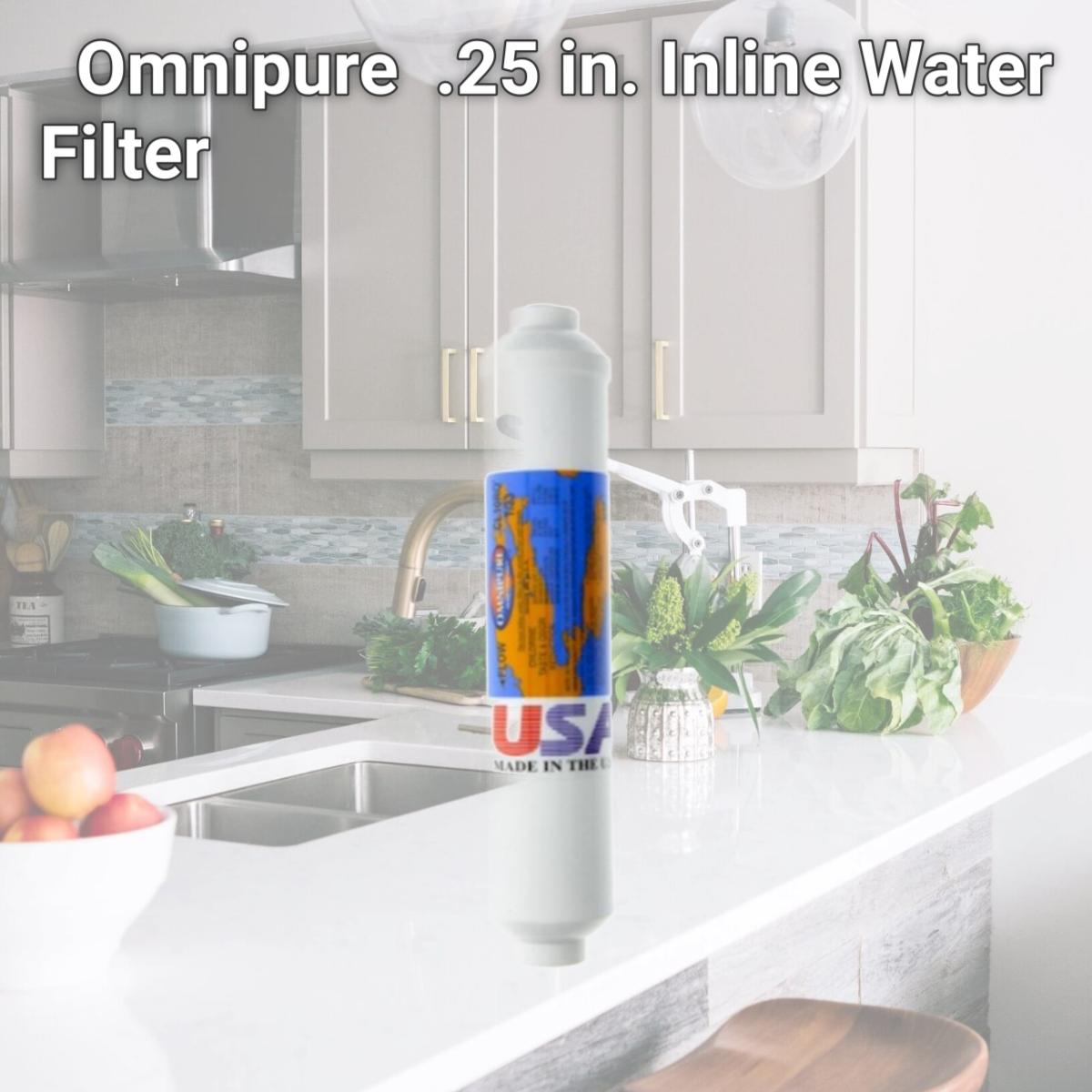 Picture of Commercial Water Distributing OMNIPURE-CL10ROT33-B Omnipure OMNIPURE-CL10ROT33-B .25 in. Inline Water Filter