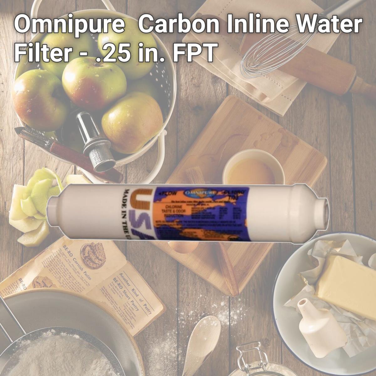 Picture of Commercial Water Distributing OMNIPURE-CL10ROT40-B Omnipure OMNIPURE-CL10ROT40-B Carbon Inline Water Filter - .25 in. FPT