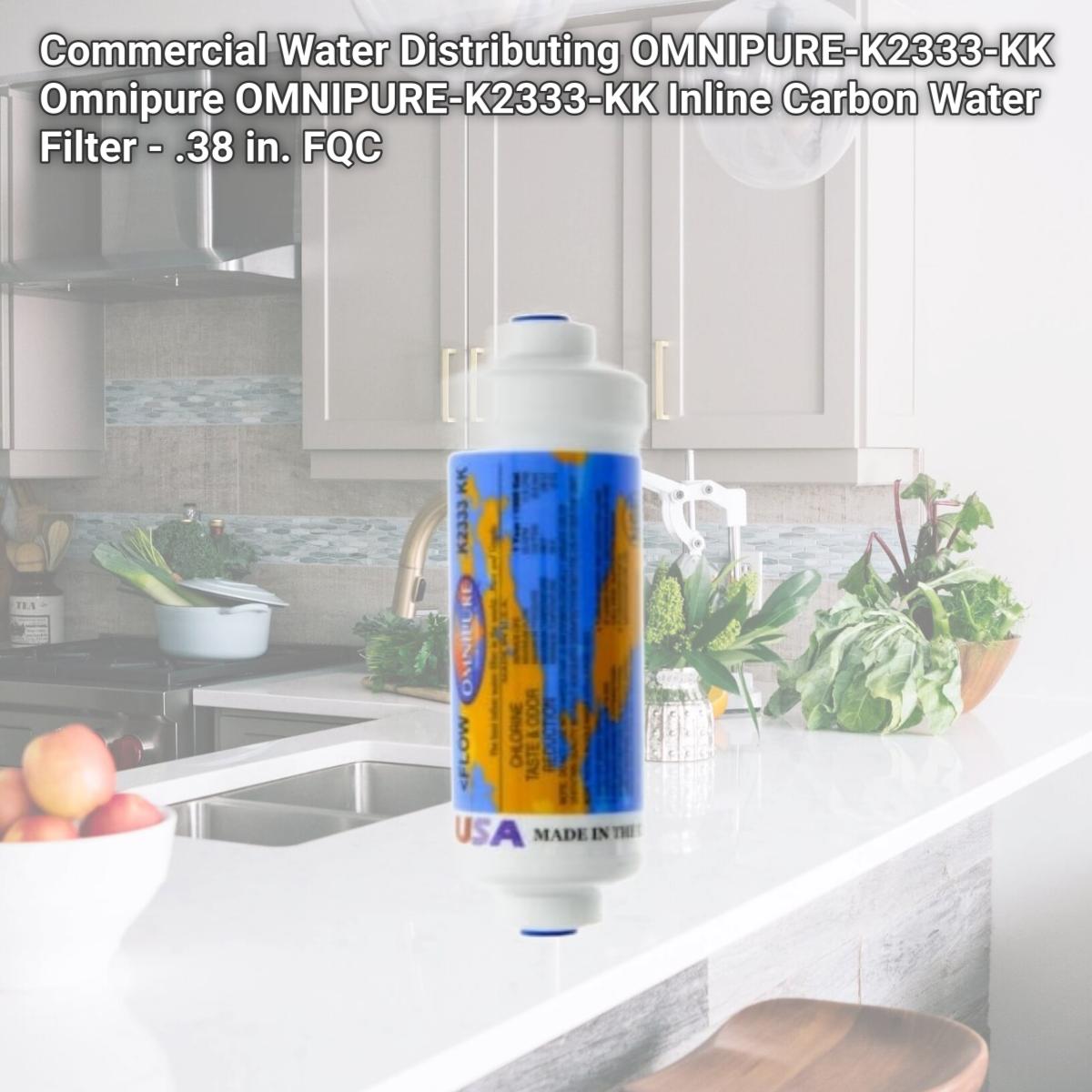 Picture of Commercial Water Distributing OMNIPURE-K2333-KK Omnipure OMNIPURE-K2333-KK Inline Carbon Water Filter - .38 in. FQC