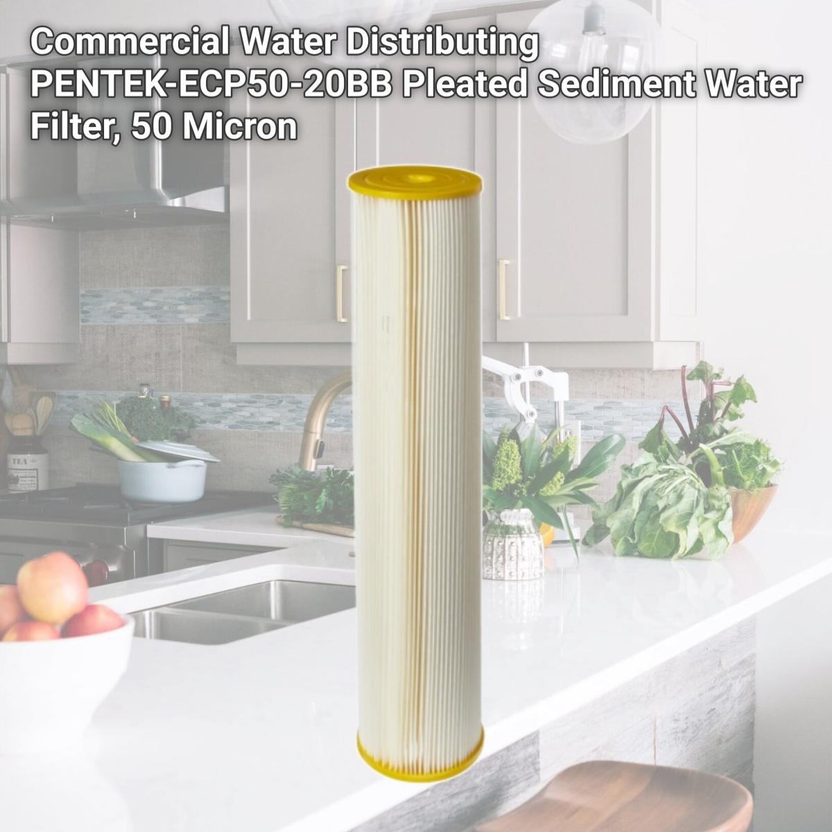 Picture of Commercial Water Distributing PENTEK-ECP50-20BB Pleated Sediment Water Filter, 50 Micron