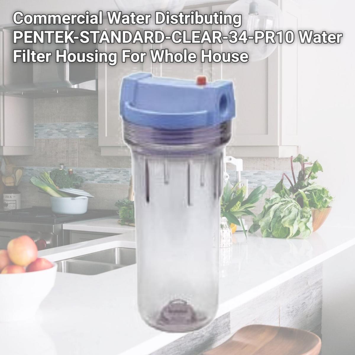 Picture of Commercial Water Distributing PENTEK-STANDARD-CLEAR-34-PR10 Water Filter Housing For Whole House
