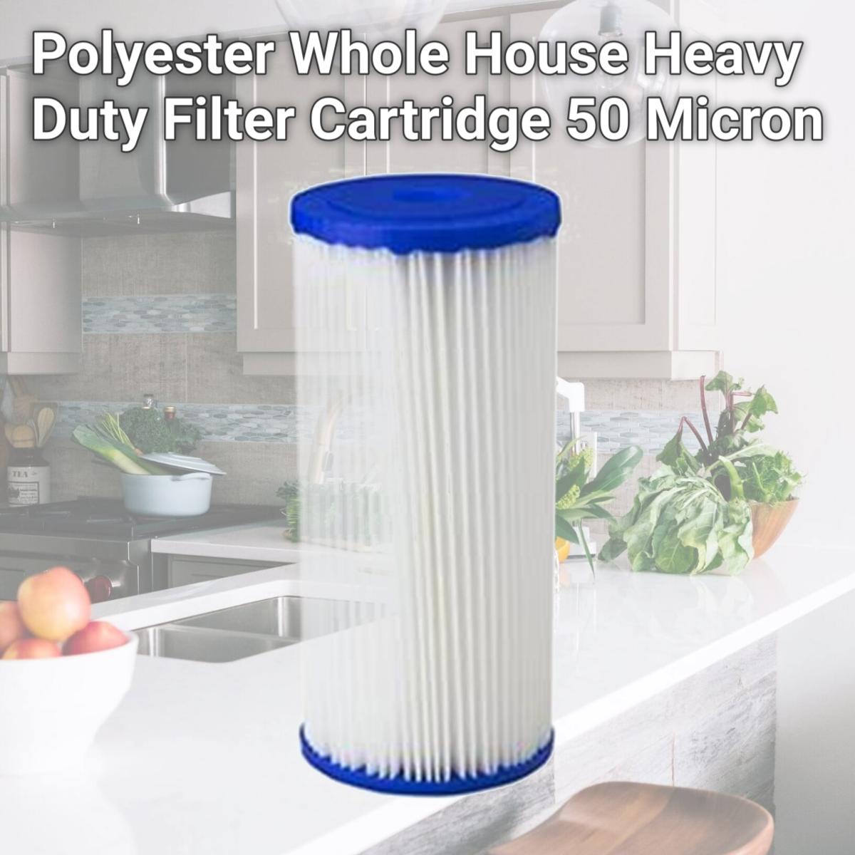 Picture of Commercial Water Distributing AMERICAN-PLUMBER-W50PEHD Polyester Whole House Heavy Duty Filter Cartridge, 50 Micron