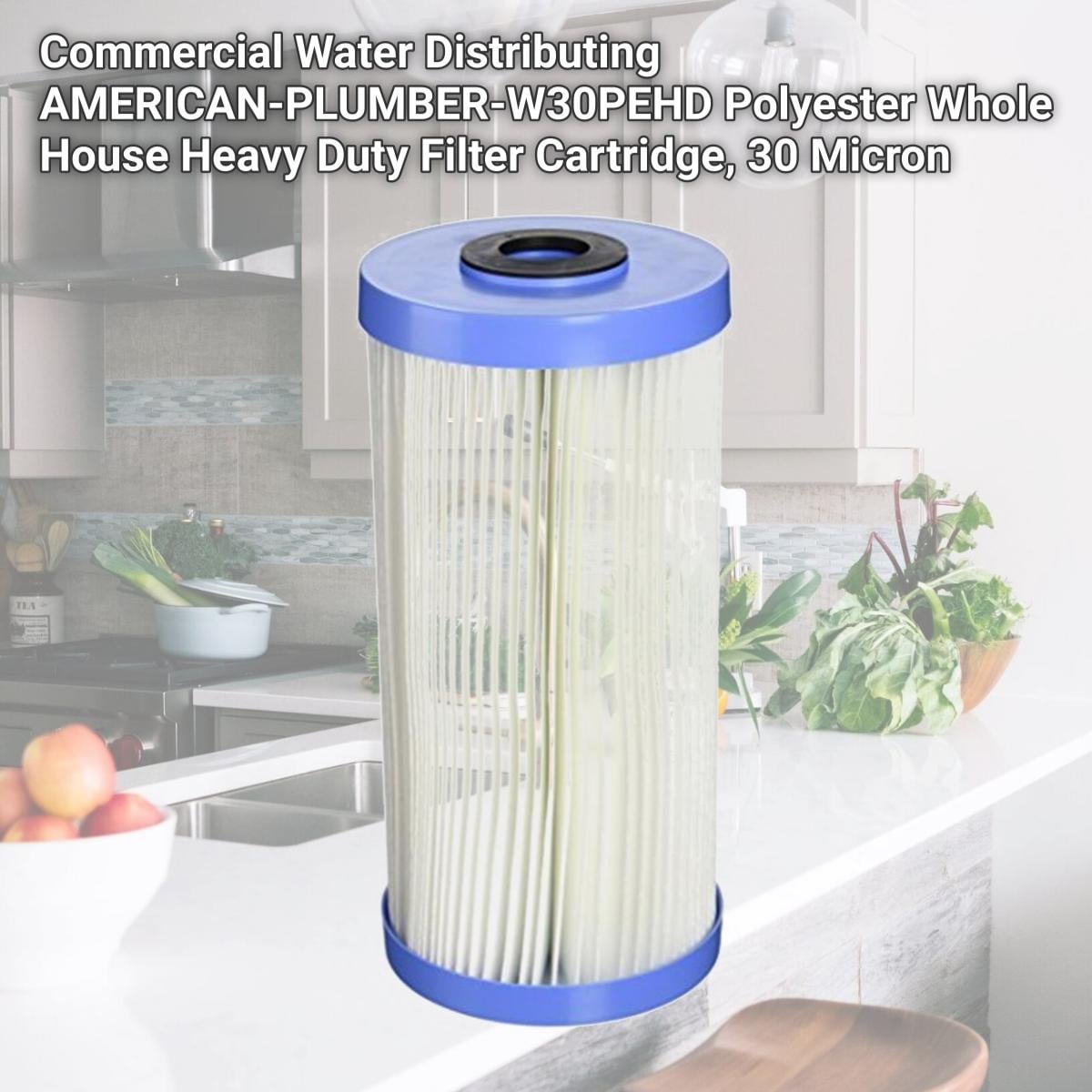 Picture of Commercial Water Distributing AMERICAN-PLUMBER-W30PEHD Polyester Whole House Heavy Duty Filter Cartridge, 30 Micron