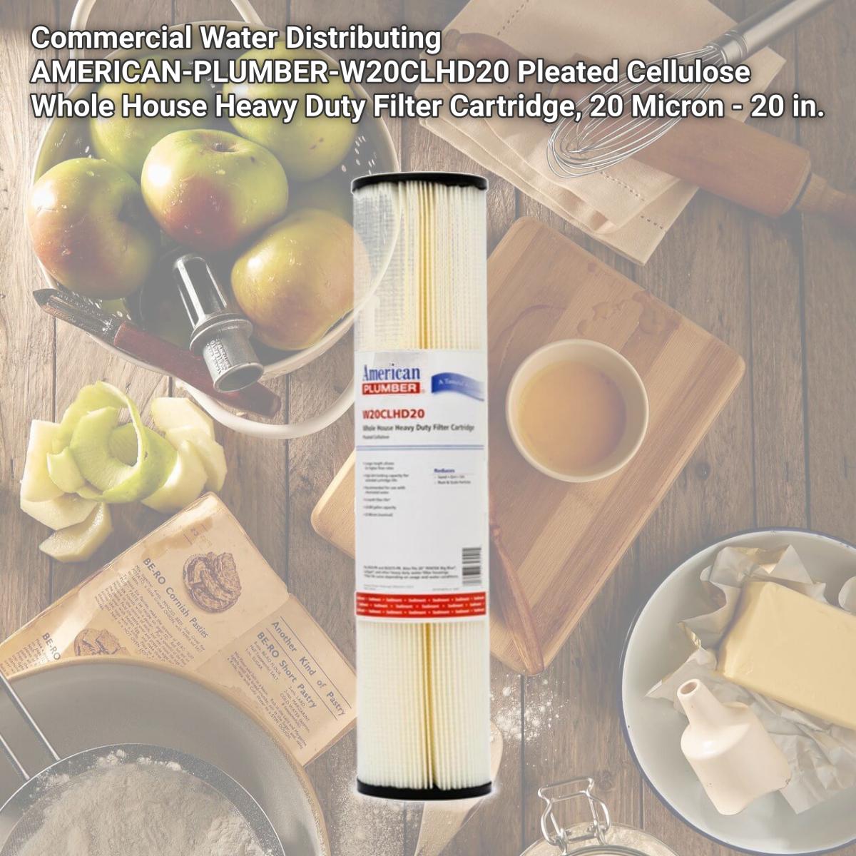 Picture of Commercial Water Distributing AMERICAN-PLUMBER-W20CLHD20 Pleated Cellulose Whole House Heavy Duty Filter Cartridge, 20 Micron - 20 in.