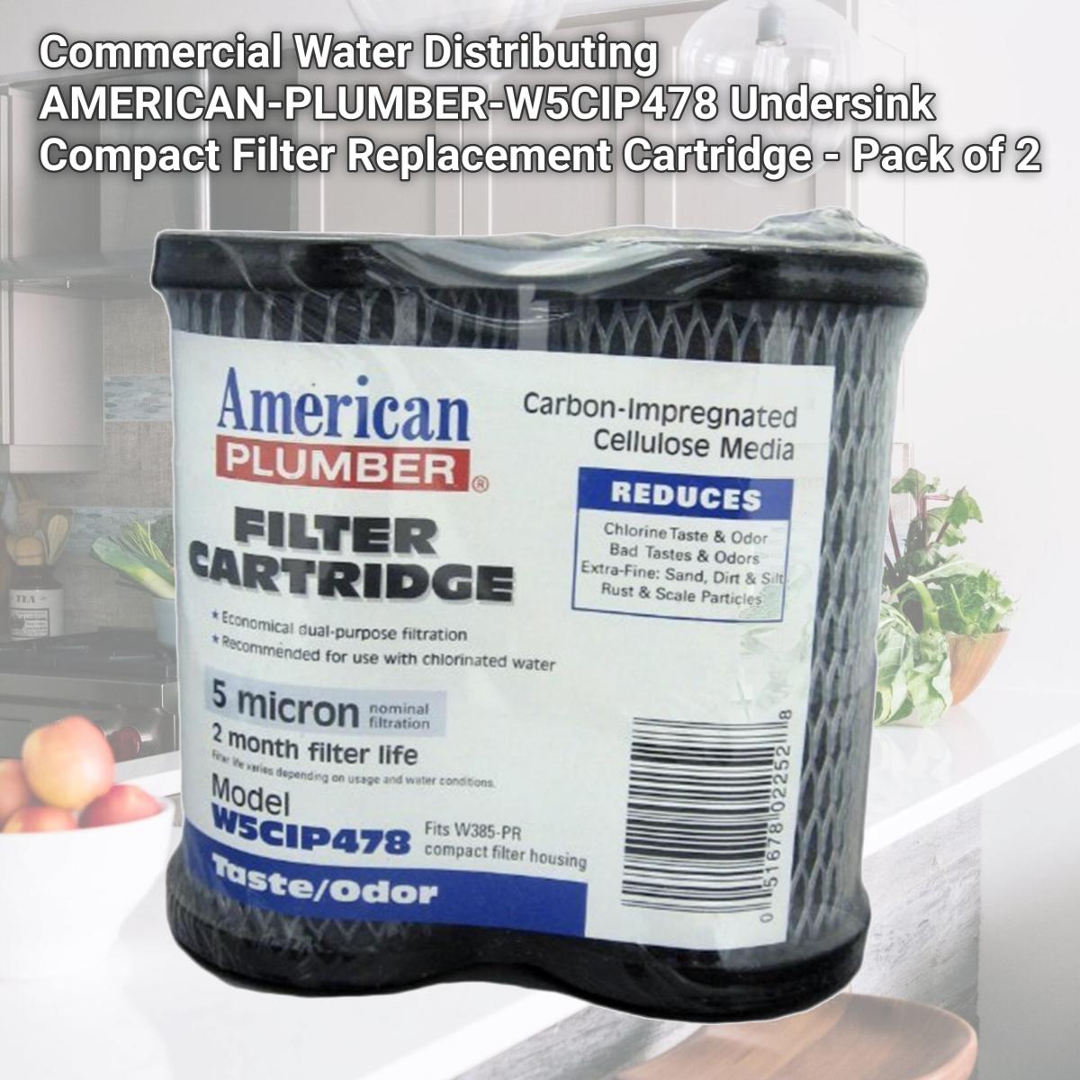 Picture of Commercial Water Distributing AMERICAN-PLUMBER-W5CIP478 Undersink Compact Filter Replacement Cartridge - Pack of 2
