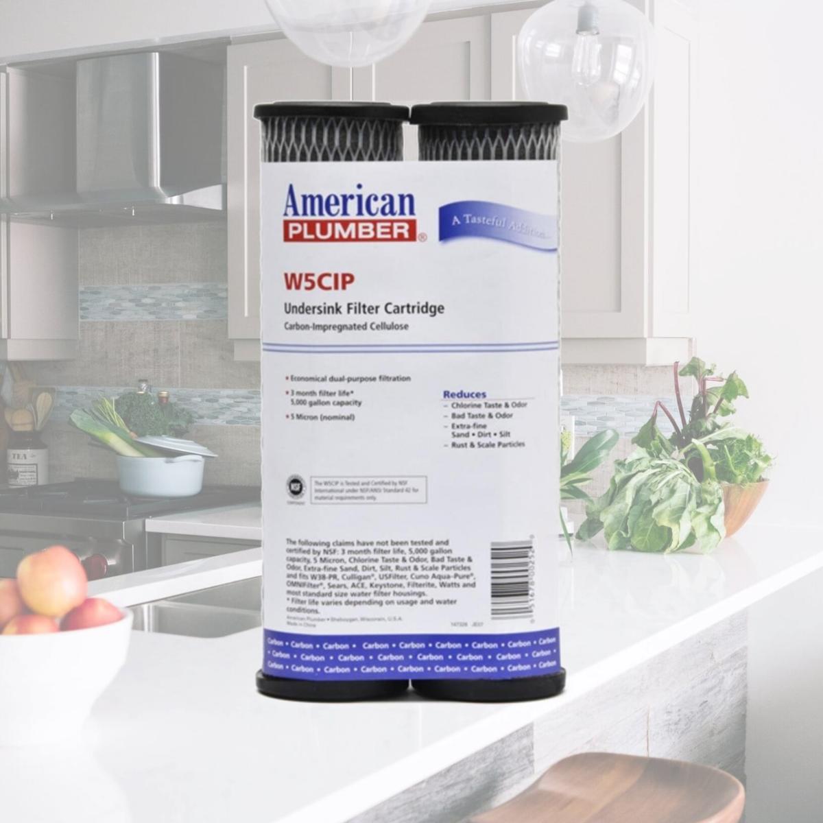 Picture of Commercial Water Distributing AMERICAN-PLUMBER-W5CIP Undersink Filter Replacement Cartridge - Pack of 2