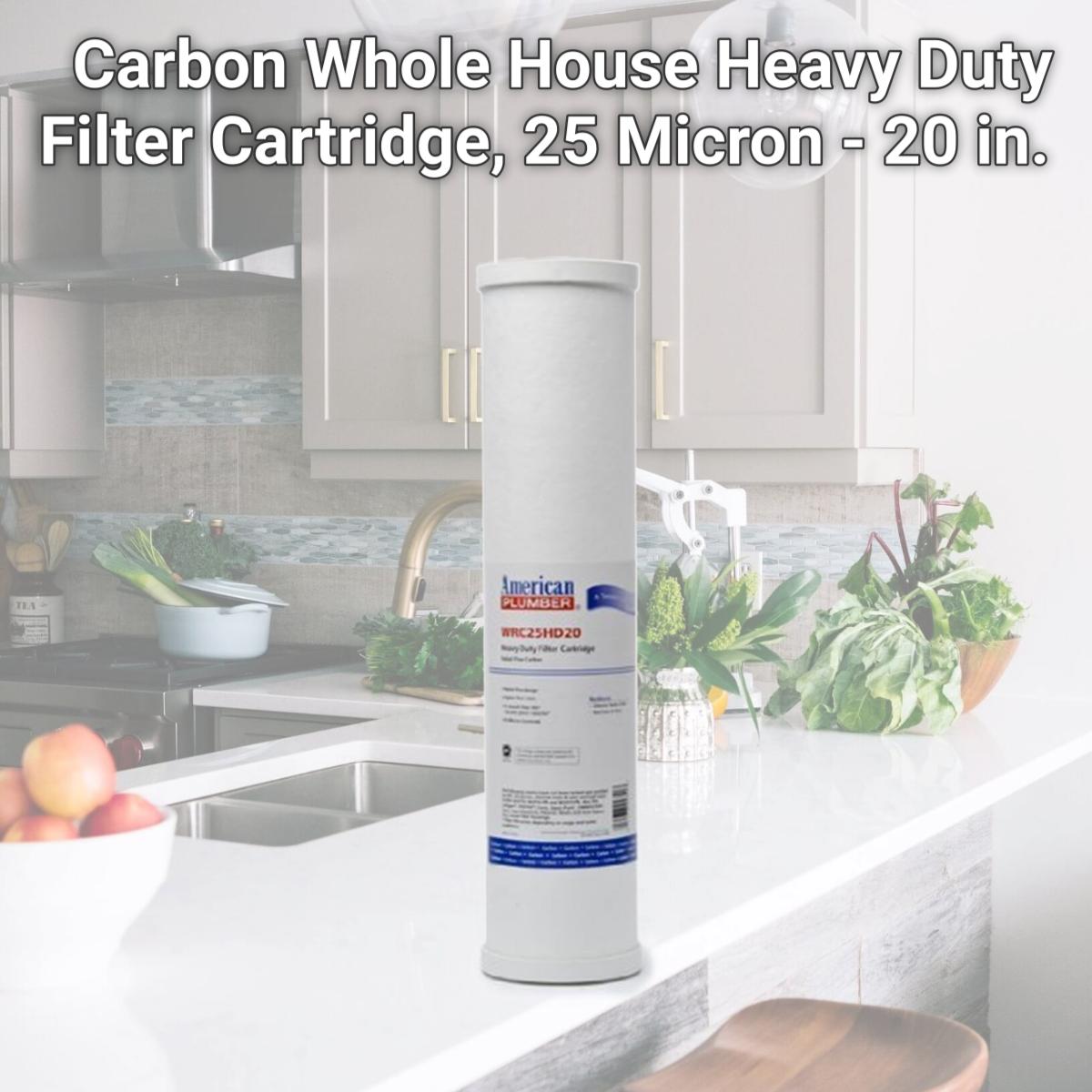 Picture of Commercial Water Distributing AMERICAN-PLUMBER-WRC25HD20 Carbon Whole House Heavy Duty Filter Cartridge, 25 Micron - 20 in.