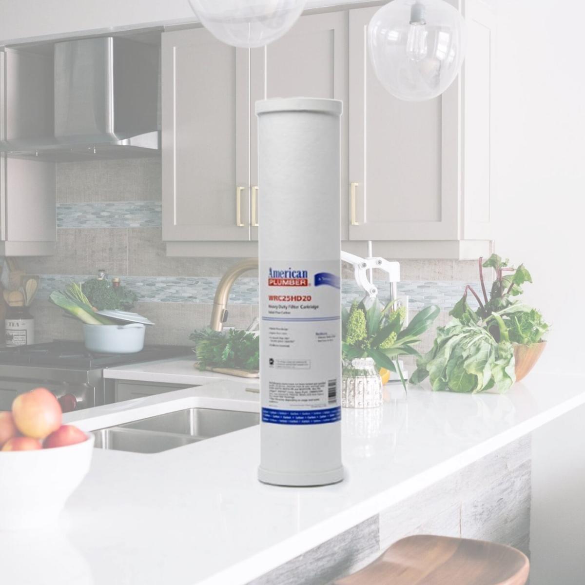 Picture of Commercial Water Distributing AMERICAN-PLUMBER-WRC25HD20 Carbon Whole House Heavy Duty Filter Cartridge, 25 Micron - 20 in.