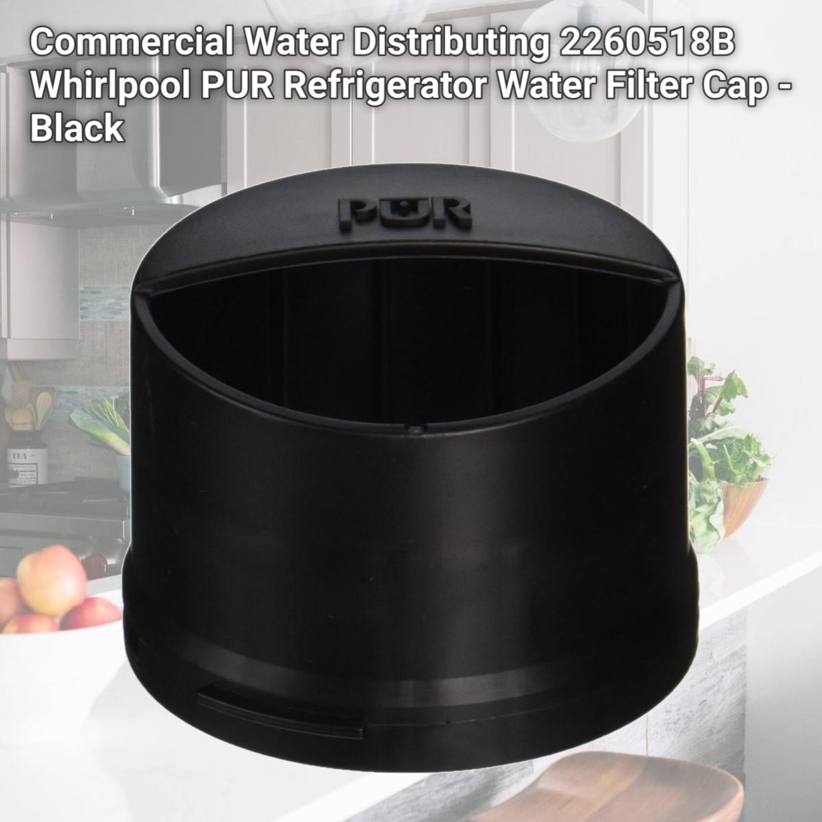 Picture of Commercial Water Distributing 2260518B Whirlpool PUR Refrigerator Water Filter Cap - Black