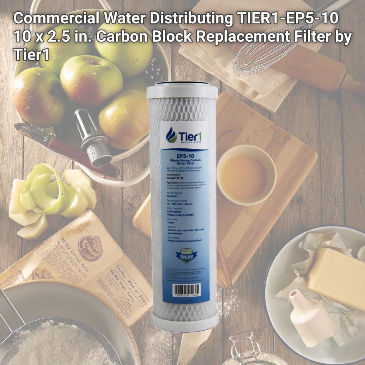 Picture of Commercial Water Distributing TIER1-EP5-10 10 x 2.5 in. Carbon Block Replacement Filter by Tier1