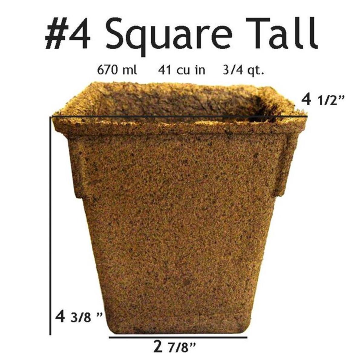 #4 Square Tall Pot - 24 Pots