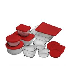 13326ahg18 Round Food Storage Set, Red - 16 Piece