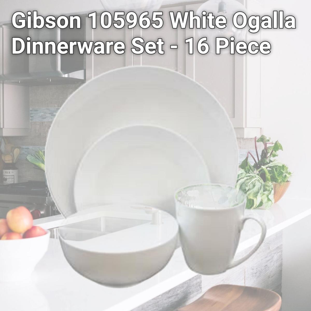 Picture of Gibson 105965 White Ogalla Dinnerware Set - 16 Piece