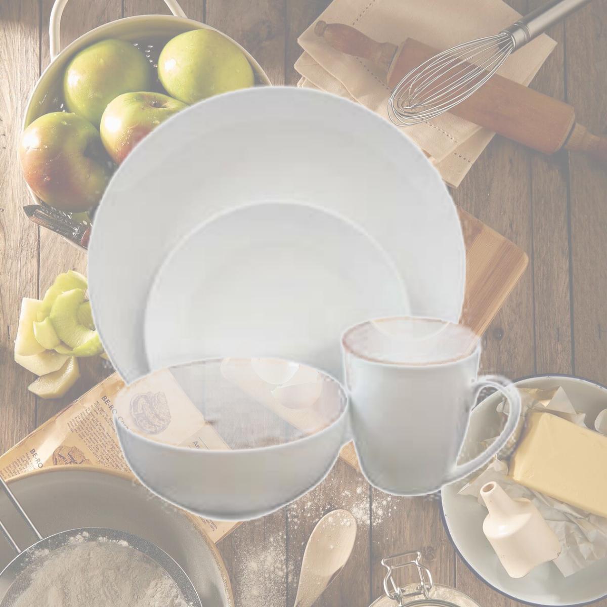 Picture of Gibson 105965 White Ogalla Dinnerware Set - 16 Piece