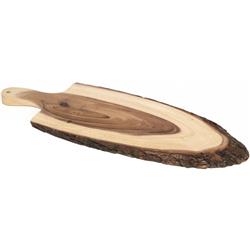 1022l 8 In. Acacia Bark Serving Paddle Board With Ergonomic Handle