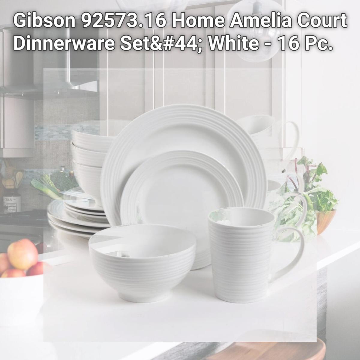Picture of Gibson 92573.16 Home Amelia Court Dinnerware Set, White - 16 Pc.