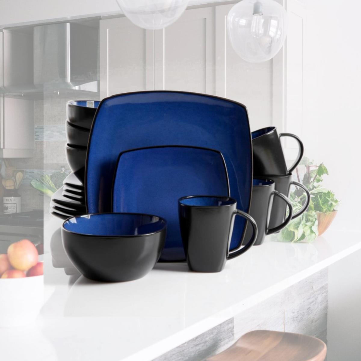 Picture of Gibson 68632.16 Home Soho Lounge Dinnerware Set- Blue