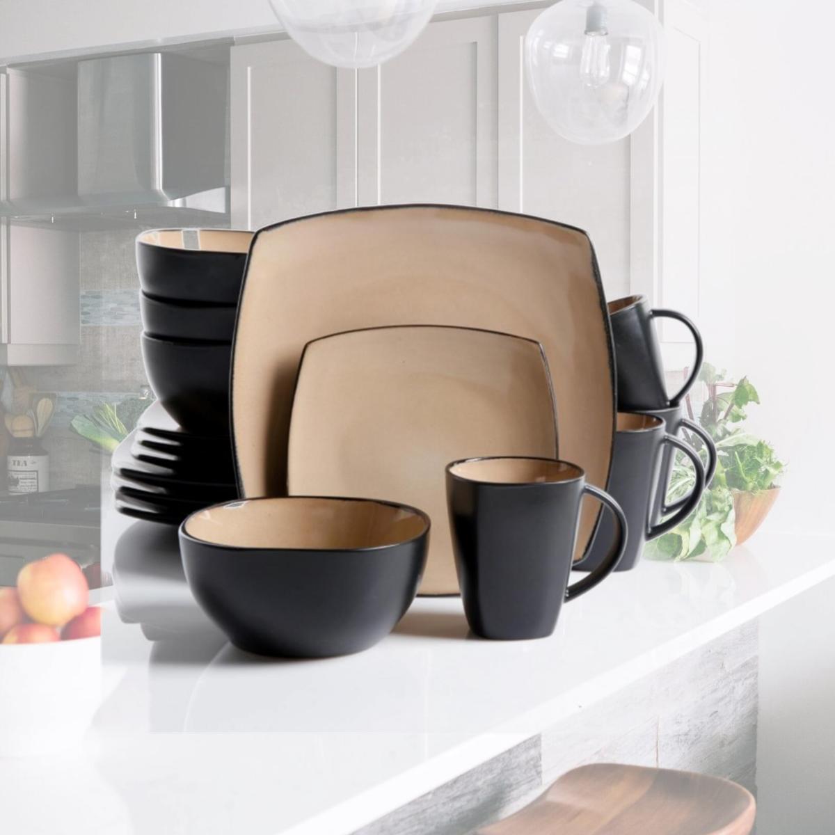 Picture of Gibson 69467.16 Home Soho Lounge Dinnerware Set- Taupe