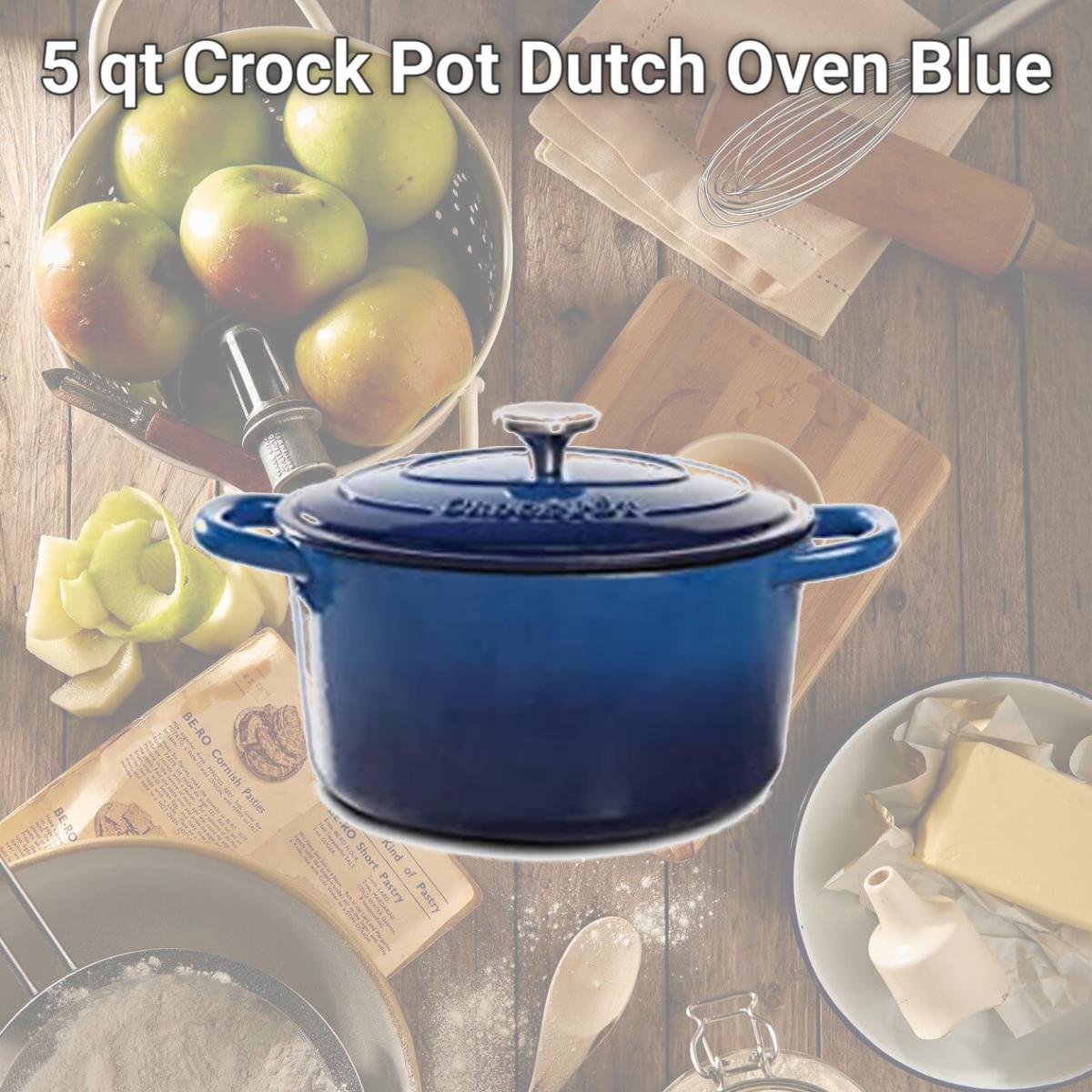 Picture of Gibson 69142.02 5 qt Crock Pot Dutch Oven, Blue