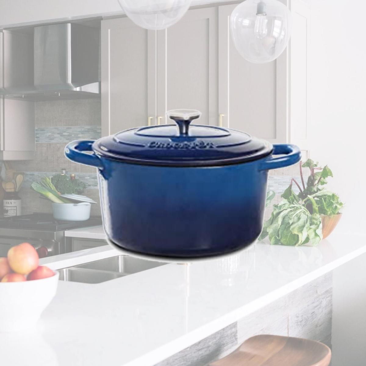 Picture of Gibson 69142.02 5 qt Crock Pot Dutch Oven, Blue