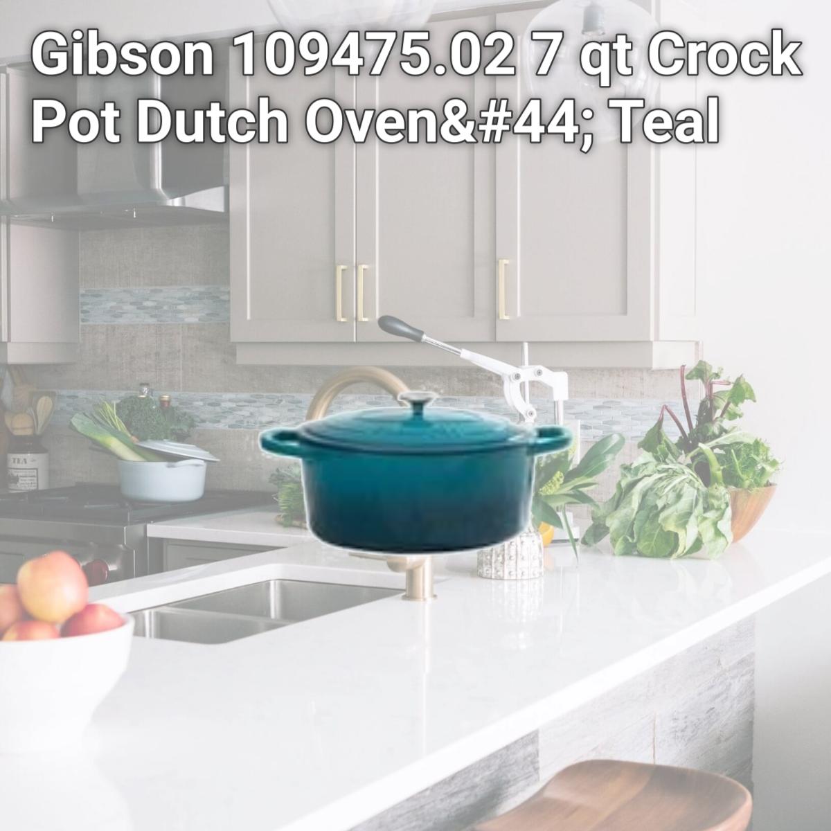 Picture of Gibson 109475.02 7 qt Crock Pot Dutch Oven, Teal
